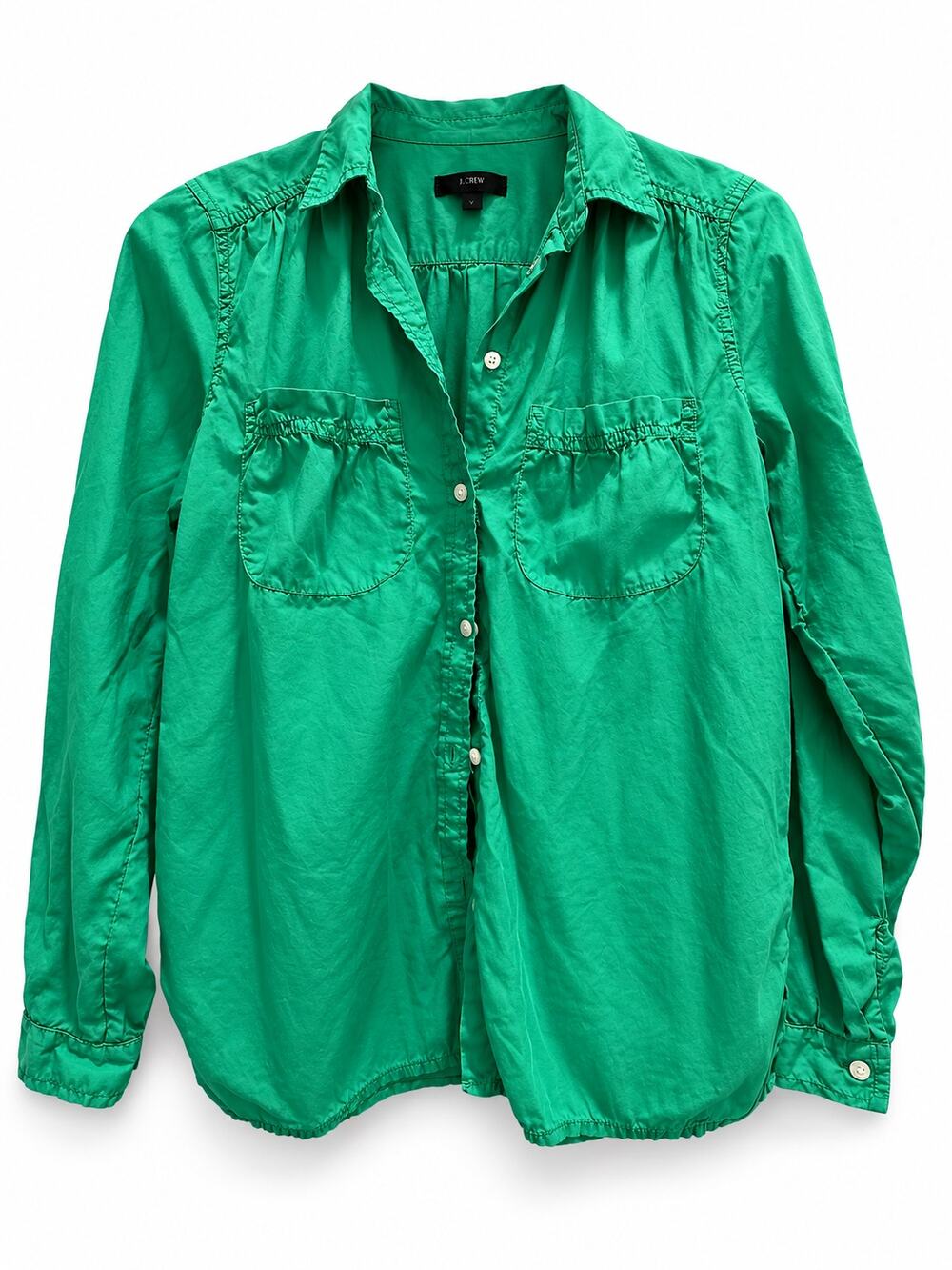 J.Crew Green Utility Button Down Shirt Size S Preppy Gorpcore Coastal